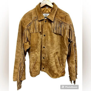Men’s Suede Leather Fringed Western Jacket size XL